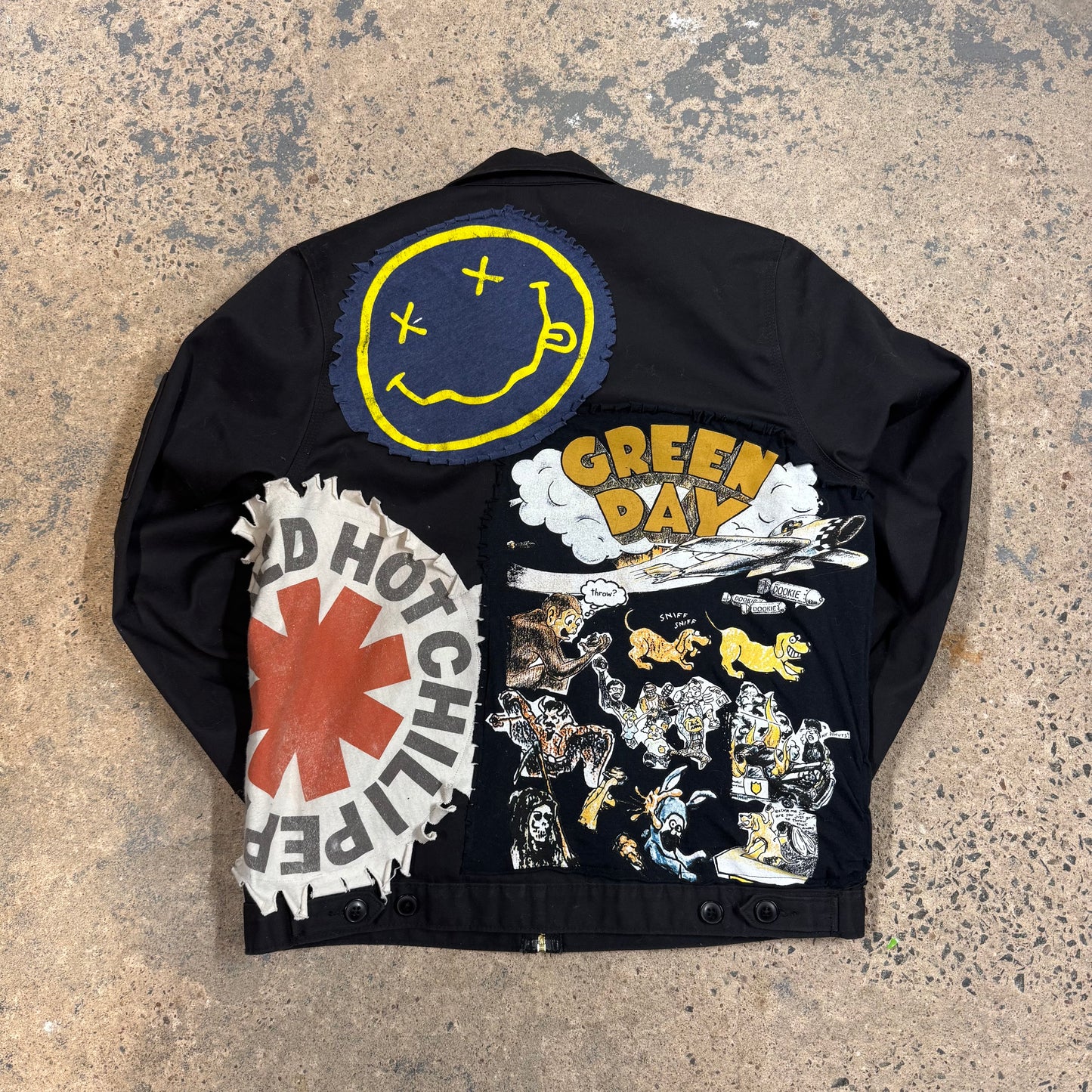Black Dickies Jacket With Band Patches