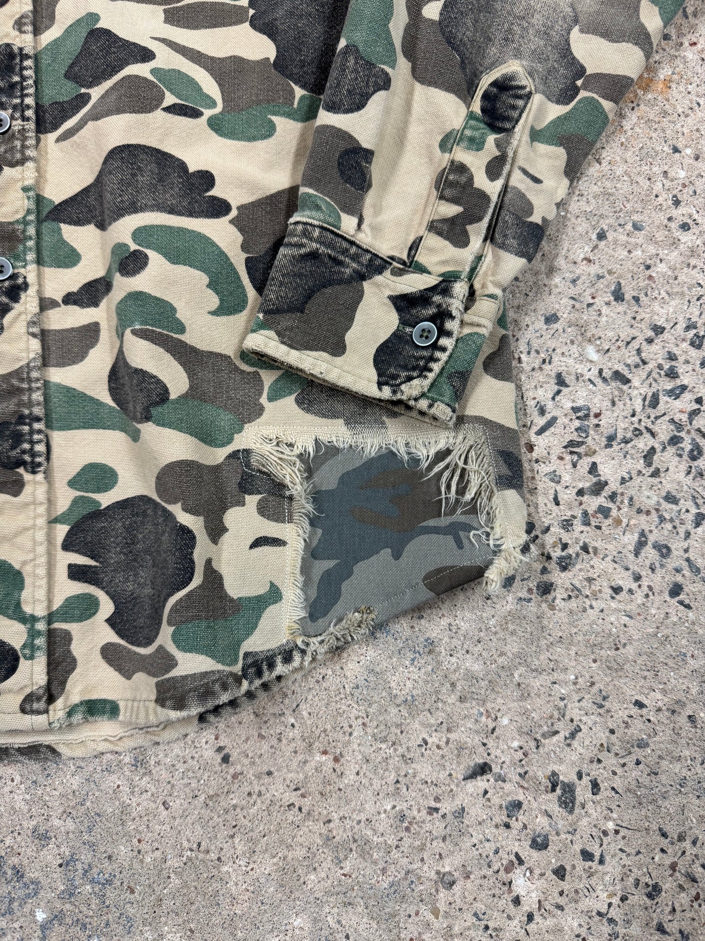 Repaired Vintage Camo Carhartt Button Up