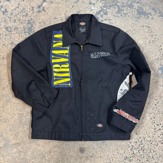 Black Dickies Jacket With Band Patches