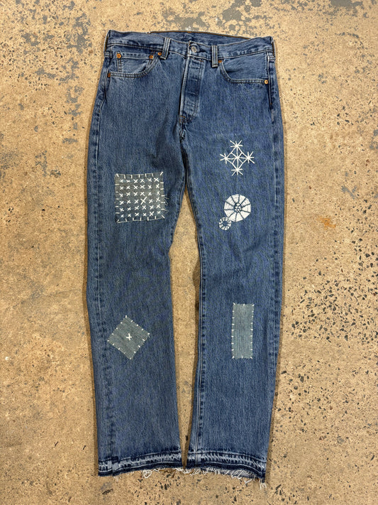 1 of 1 Hand stitched sashiko denim (31x32)