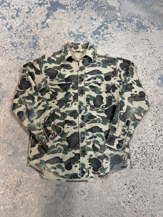 Repaired Vintage Camo Carhartt Button Up